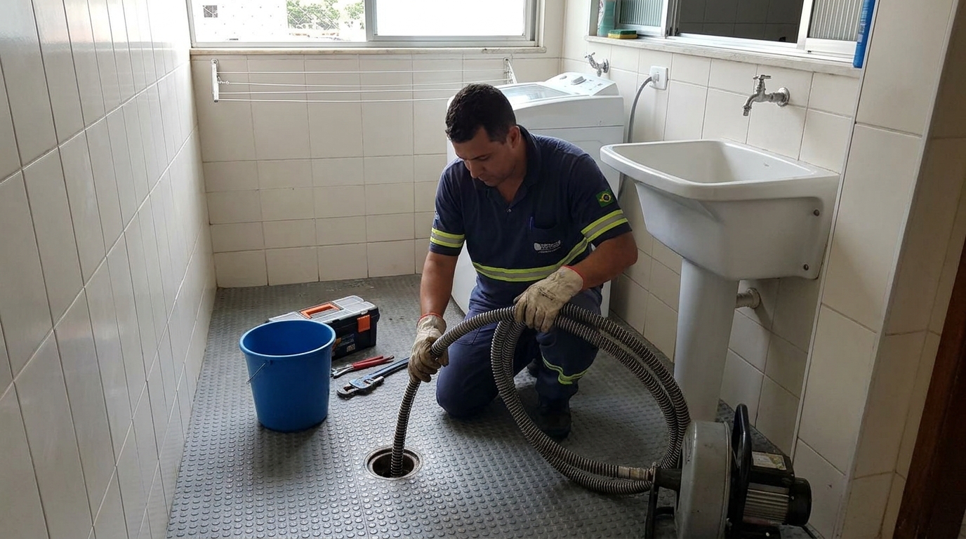 Desentupimento de ralo residencial em Bragança Paulista‑SP