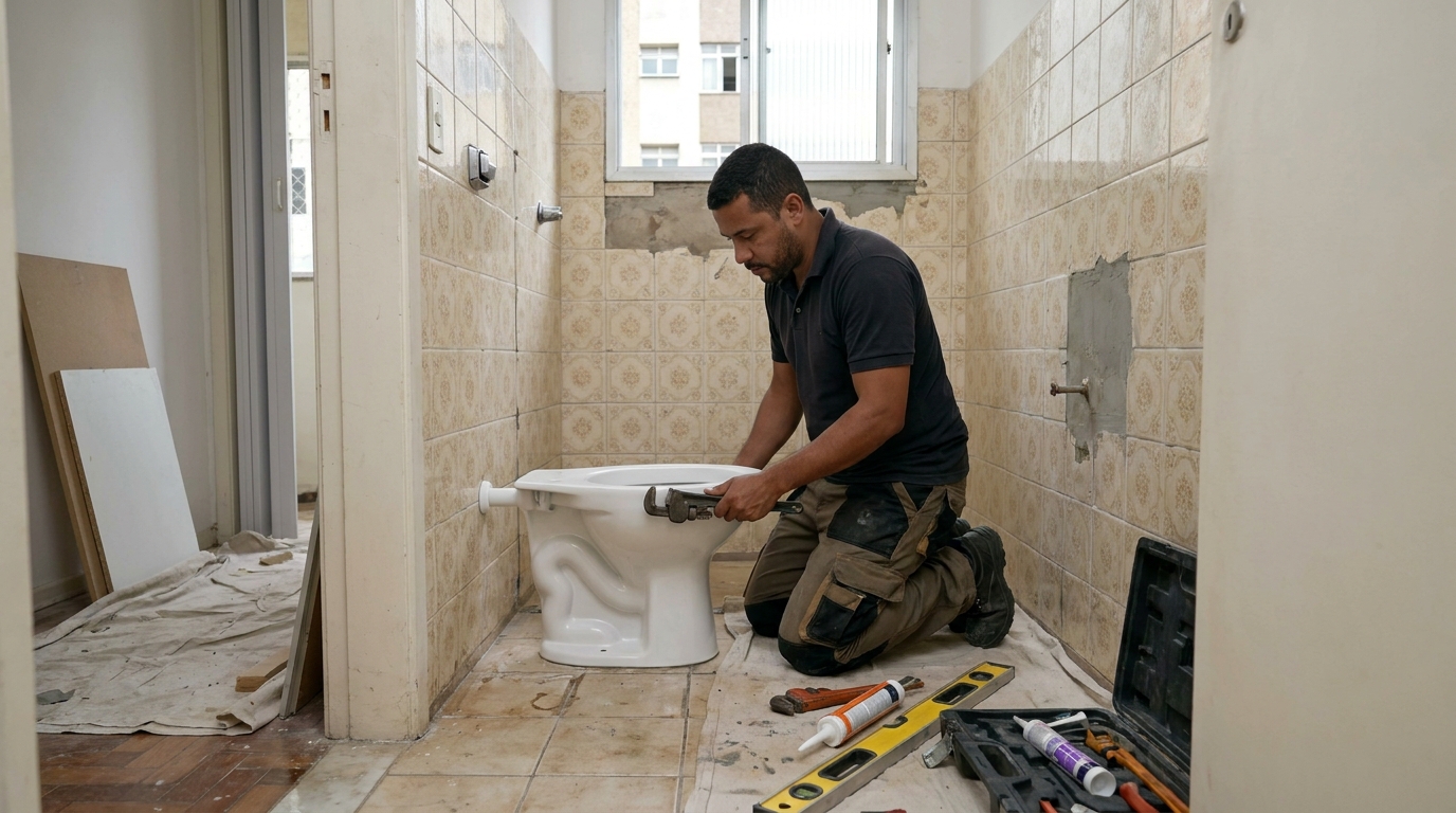 Instalação de vaso sanitário profissional em Bragança Paulista‑SP