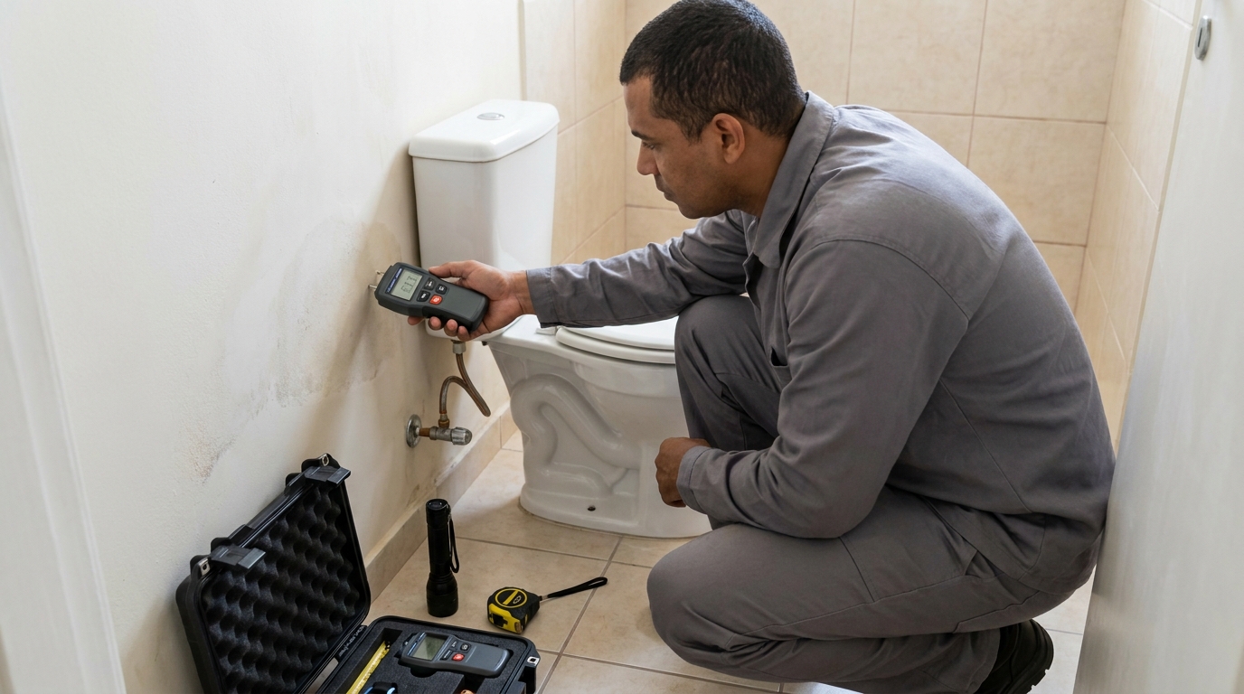 Técnico de caça vazamento em residência em Bragança Paulista‑SP